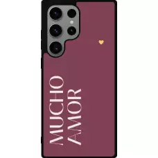 Coque Samsung Galaxy S23 Ultra - Silicone rigide noir Valentine 2024 mucho amor rosado
