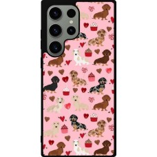 Coque Samsung Galaxy S23 Ultra - Silicone rigide noir Valentine 2024 puppy love