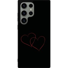 Samsung Galaxy S23 Ultra Case Hülle - Silikon schwarz Valentine 2023 attached heart