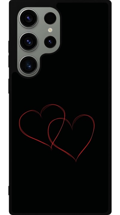 Coque Samsung Galaxy S23 Ultra - Silicone rigide noir Valentine 2023 attached heart