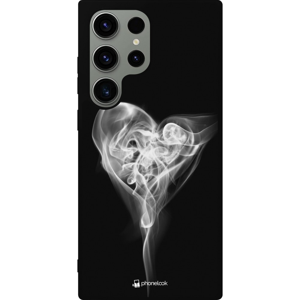 Coque Samsung Galaxy S23 Ultra - Silicone rigide noir Valentine 2022 Black Smoke