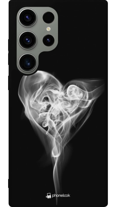 Coque Samsung Galaxy S23 Ultra - Silicone rigide noir Valentine 2022 Black Smoke
