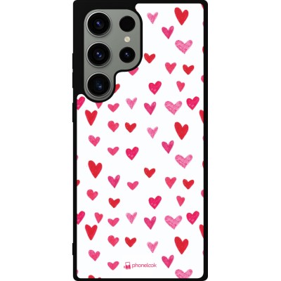 Samsung Galaxy S23 Ultra Case Hülle - Silikon schwarz Valentine 2022 Many pink hearts