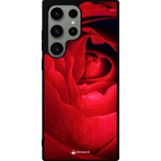 Coque Samsung Galaxy S23 Ultra - Silicone rigide noir Valentine 2022 Rose