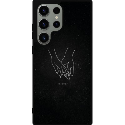 Samsung Galaxy S23 Ultra Case Hülle - Silikon schwarz Valentine 2023 hands forever
