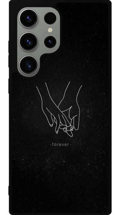 Samsung Galaxy S23 Ultra Case Hülle - Silikon schwarz Valentine 2023 hands forever