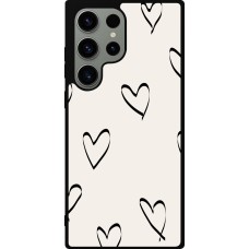 Coque Samsung Galaxy S23 Ultra - Silicone rigide noir Valentine 2023 minimalist hearts