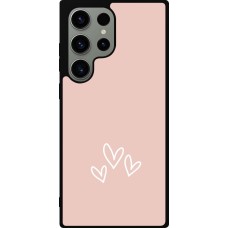 Samsung Galaxy S23 Ultra Case Hülle - Silikon schwarz Valentine 2023 three minimalist hearts