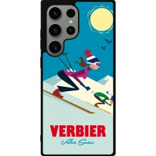 Coque Samsung Galaxy S23 Ultra - Silicone rigide noir Verbier Ski Downhill