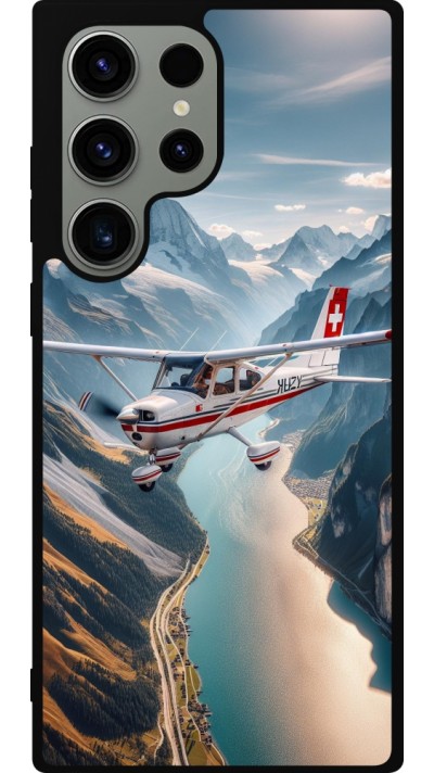 Samsung Galaxy S23 Ultra Case Hülle - Silikon schwarz Schweizer Alpenflug