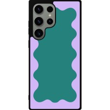 Samsung Galaxy S23 Ultra Case Hülle - Silikon schwarz Wavy Rectangle Green Purple