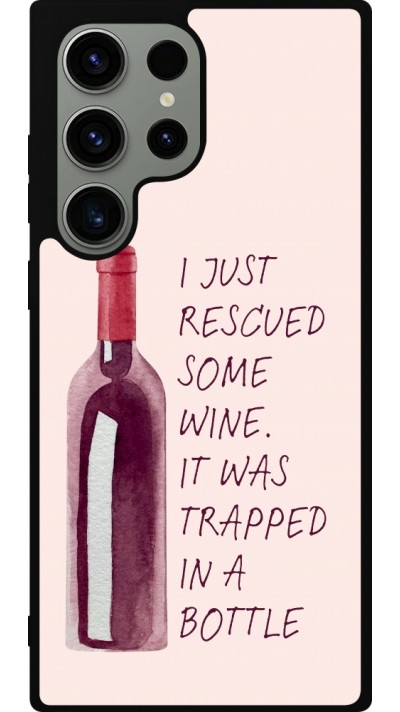 Coque Samsung Galaxy S23 Ultra - Silicone rigide noir I just rescued some wine