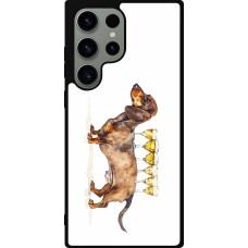 Samsung Galaxy S23 Ultra Case Hülle - Silikon schwarz Wine Teckel