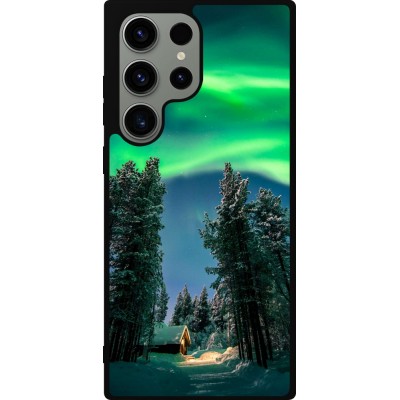 Samsung Galaxy S23 Ultra Case Hülle - Silikon schwarz Winter 22 Northern Lights