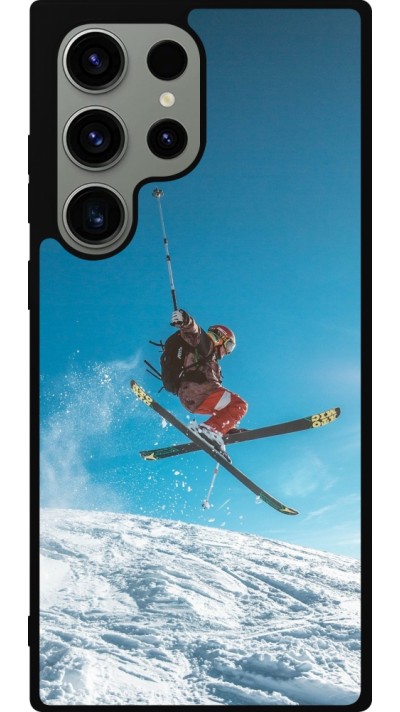 Coque Samsung Galaxy S23 Ultra - Silicone rigide noir Winter 22 Ski Jump