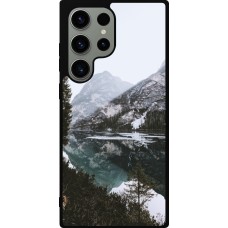 Samsung Galaxy S23 Ultra Case Hülle - Silikon schwarz Winter 22 snowy mountain and lake