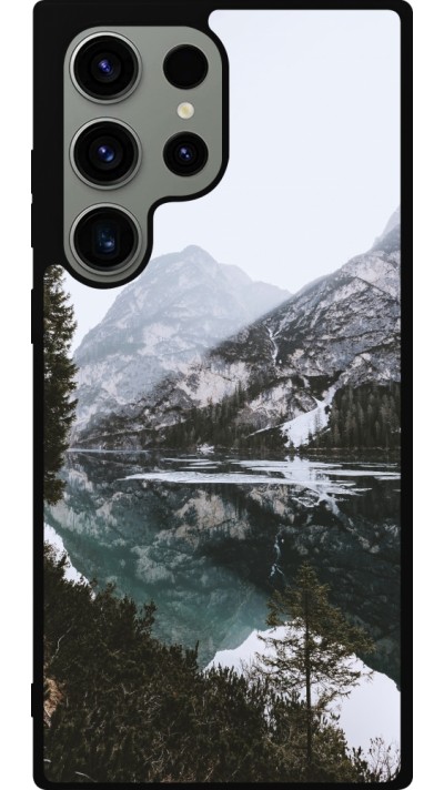 Coque Samsung Galaxy S23 Ultra - Silicone rigide noir Winter 22 snowy mountain and lake