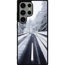 Samsung Galaxy S23 Ultra Case Hülle - Silikon schwarz Winter 22 Snowy Road