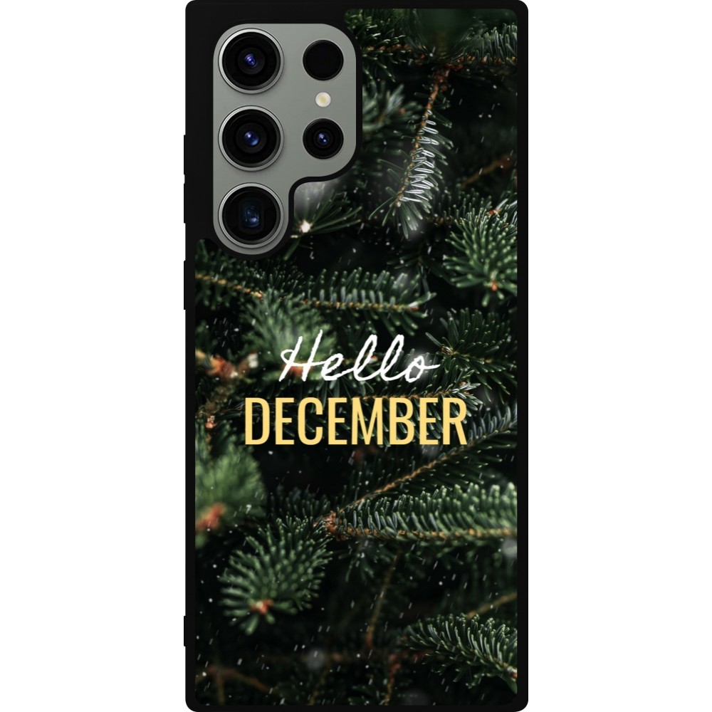 Samsung Galaxy S23 Ultra Case Hülle - Silikon schwarz Winter 25 Winter hello december