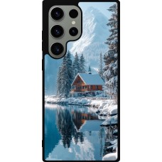 Samsung Galaxy S23 Ultra Case Hülle - Silikon schwarz Winter 25 Winter house forest day