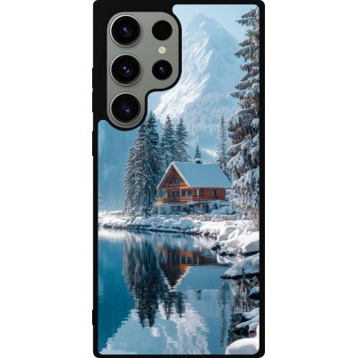 Samsung Galaxy S23 Ultra Case Hülle - Silikon schwarz Winter 25 Winter house forest day