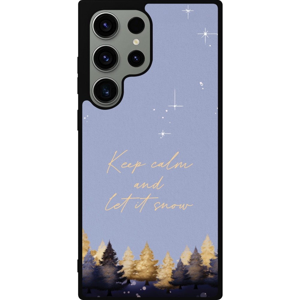 Samsung Galaxy S23 Ultra Case Hülle - Silikon schwarz Winter 25 Winter illustration of trees