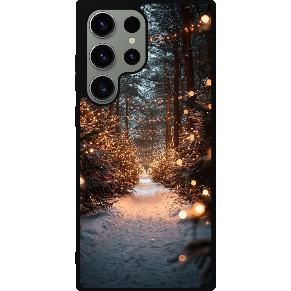 Samsung Galaxy S23 Ultra Case Hülle - Silikon schwarz Winter 25 Winter snowy road