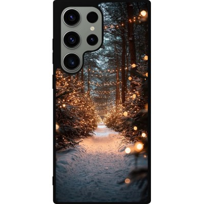 Coque Samsung Galaxy S23 Ultra - Silicone rigide noir Winter 25 Winter snowy road