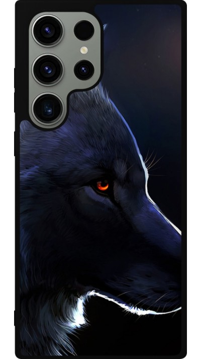 Coque Samsung Galaxy S23 Ultra - Silicone rigide noir Wolf Shape