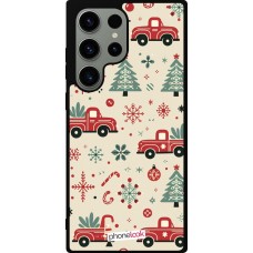 Coque Samsung Galaxy S23 Ultra - Silicone rigide noir Noël 2024 Camion Sapin