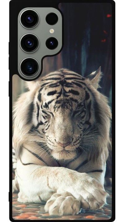Coque Samsung Galaxy S23 Ultra - Silicone rigide noir Zen Tiger