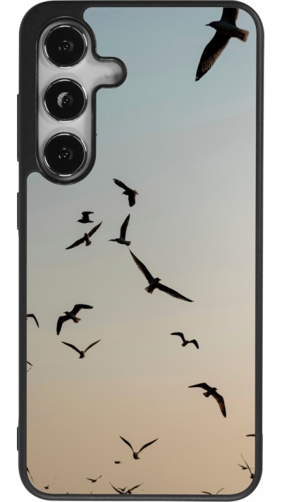 Samsung Galaxy S24 Case Hülle - Silikon schwarz Autumn 22 flying birds shadow