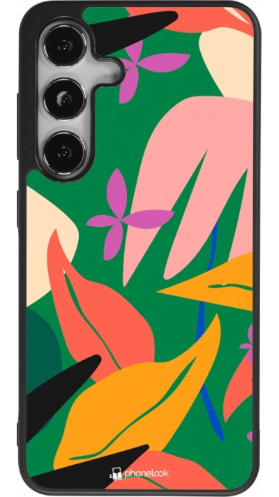 Samsung Galaxy S24 Case Hülle - Silikon schwarz Abstract Jungle