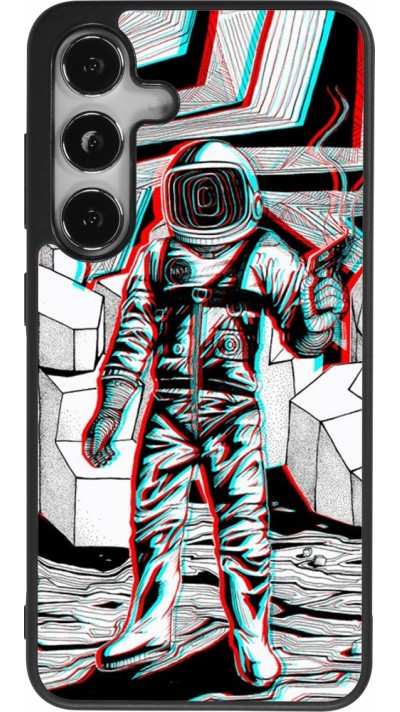 Coque Samsung Galaxy S24 - Silicone rigide noir Anaglyph Astronaut