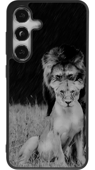 Samsung Galaxy S24 Case Hülle - Silikon schwarz Angry lions
