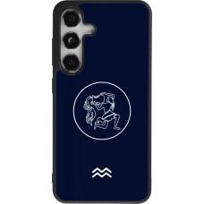 Coque Samsung Galaxy S24 - Silicone rigide noir Astrologie Verseau