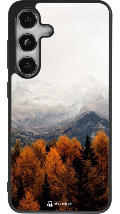 Coque Samsung Galaxy S24 - Silicone rigide noir Autumn 21 Forest Mountain