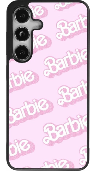 Samsung Galaxy S24 Case Hülle - Silikon schwarz Barbie light pink pattern