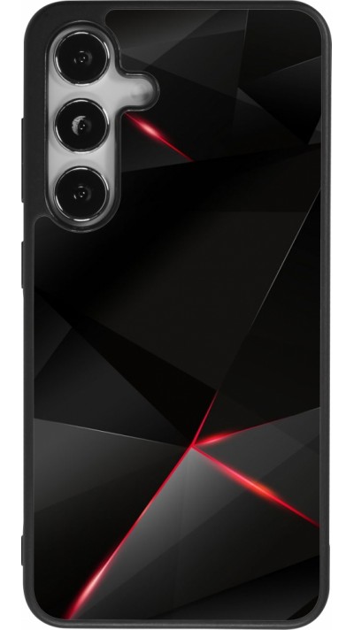 Coque Samsung Galaxy S24 - Silicone rigide noir Black Red Lines