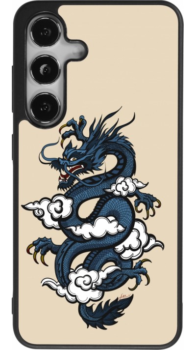 Coque Samsung Galaxy S24 - Silicone rigide noir Blue Dragon Tattoo