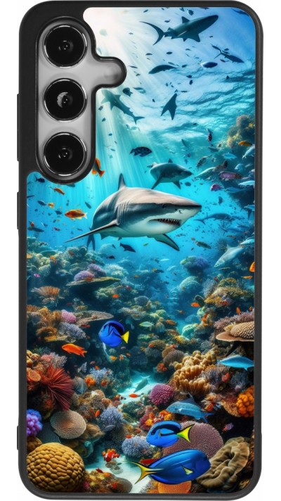 Coque Samsung Galaxy S24 - Silicone rigide noir Bora Bora Mer et Merveilles