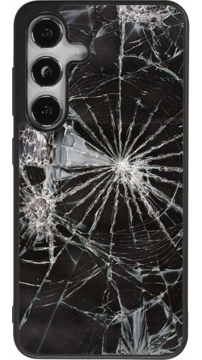 Samsung Galaxy S24 Case Hülle - Silikon schwarz Broken Screen