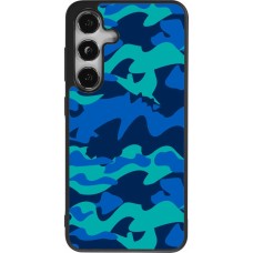 Samsung Galaxy S24 Case Hülle - Silikon schwarz Camo Blue