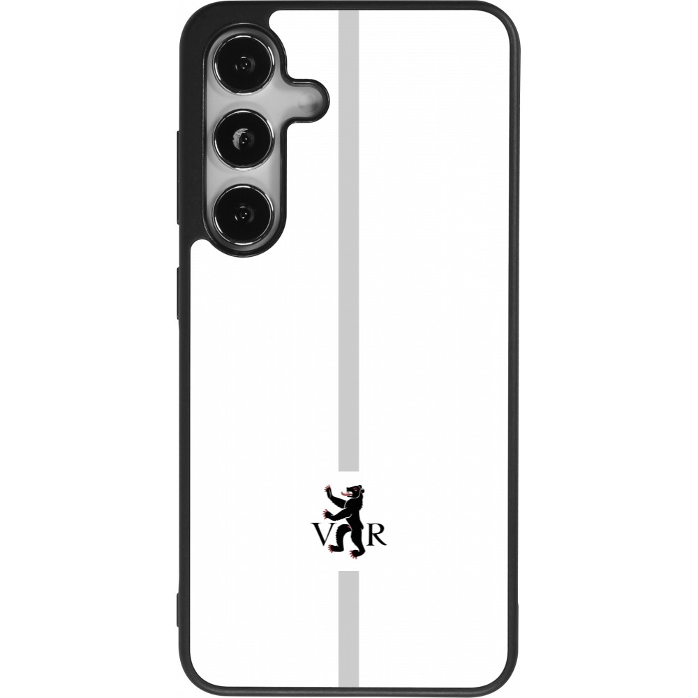 Coque Samsung Galaxy S24 - Silicone rigide noir Canton AR blanc