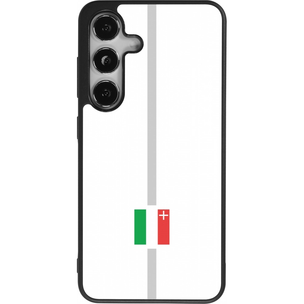 Samsung Galaxy S24 Case Hülle - Silikon schwarz Kanton NE weiss