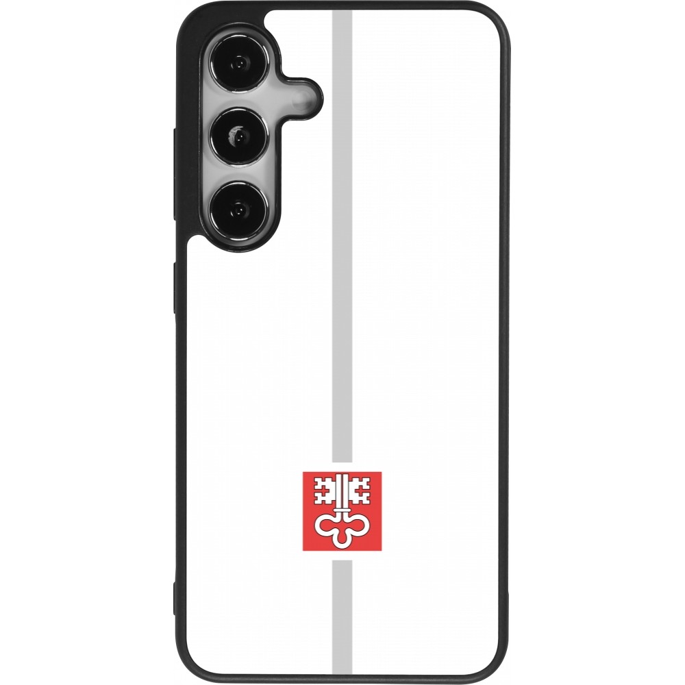 Samsung Galaxy S24 Case Hülle - Silikon schwarz Kanton NW weiss