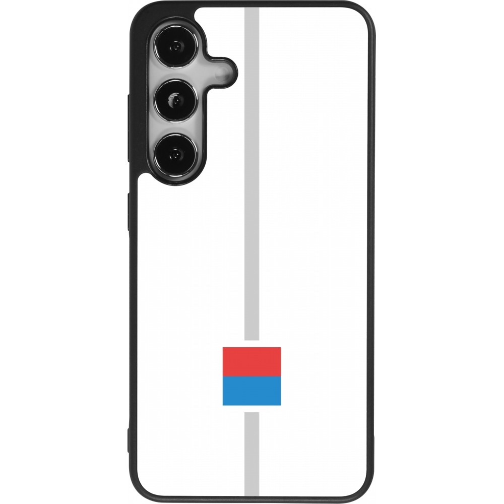 Coque Samsung Galaxy S24 - Silicone rigide noir Canton TI blanc