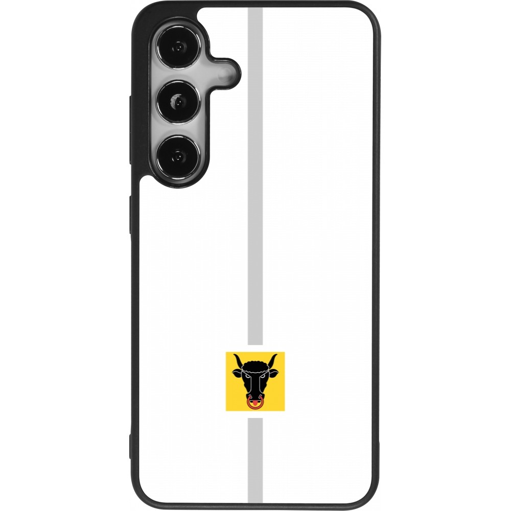 Coque Samsung Galaxy S24 - Silicone rigide noir Canton UR blanc