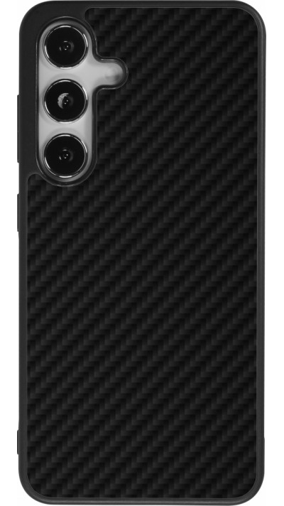 Coque Samsung Galaxy S24 - Silicone rigide noir Carbon Basic