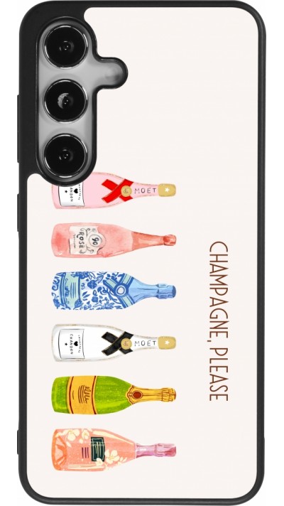 Samsung Galaxy S24 Case Hülle - Silikon schwarz Champagne Please
